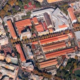 Caserme di via Guido Reni. Foto aerea