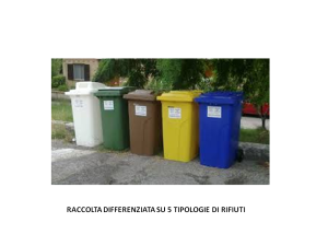 RACCOLTA DIFFERENZIATA 5 TIPOLOGIE RIFIUTI
